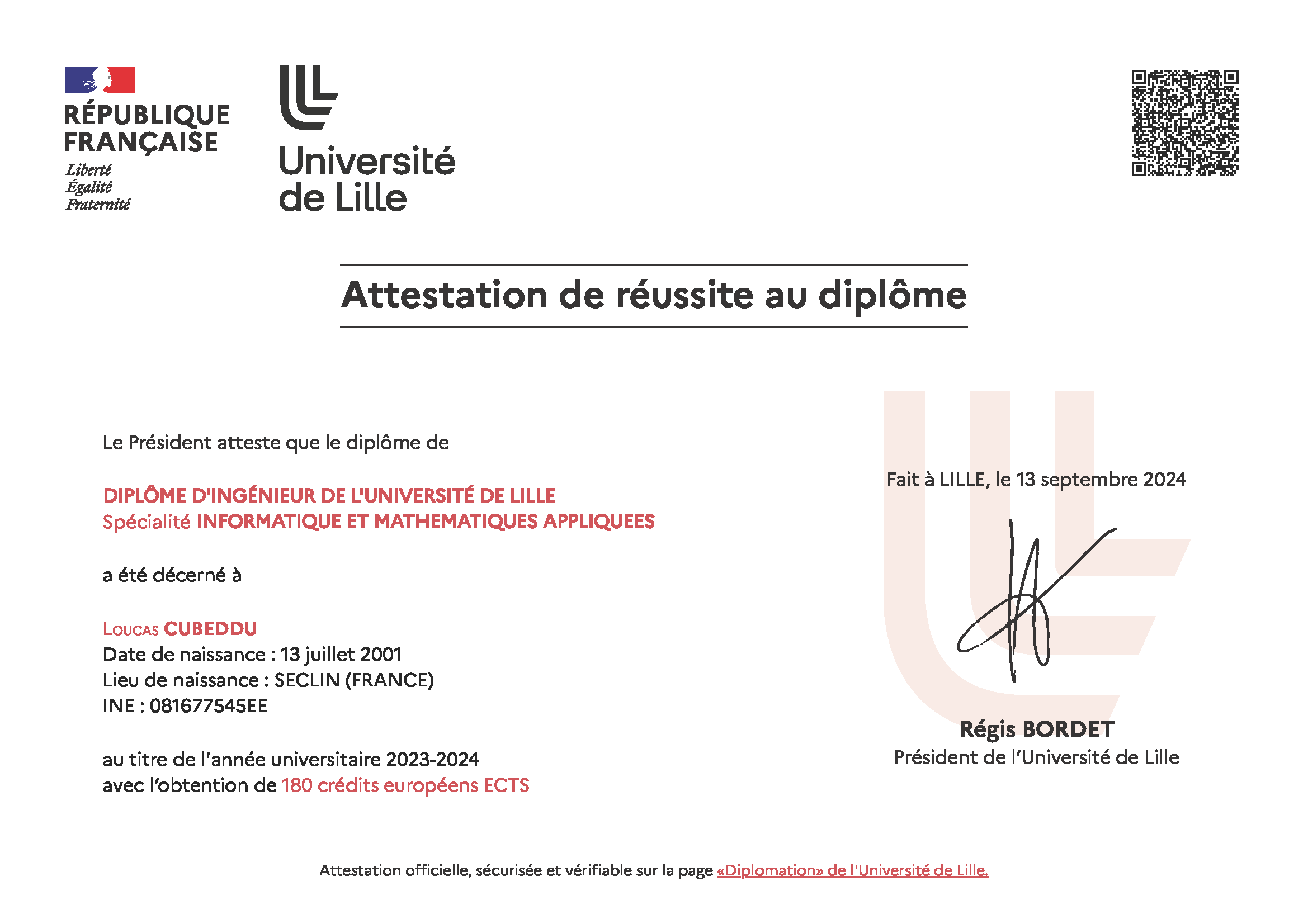 Engineering Degree, Computer Science and Statistice